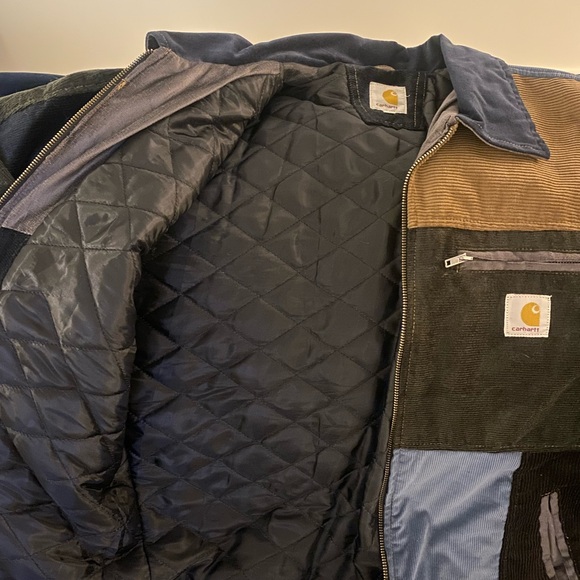 Carhartt Men's Patchwork Jacket in Brown, Blue, and Black - Picture 3 of 6